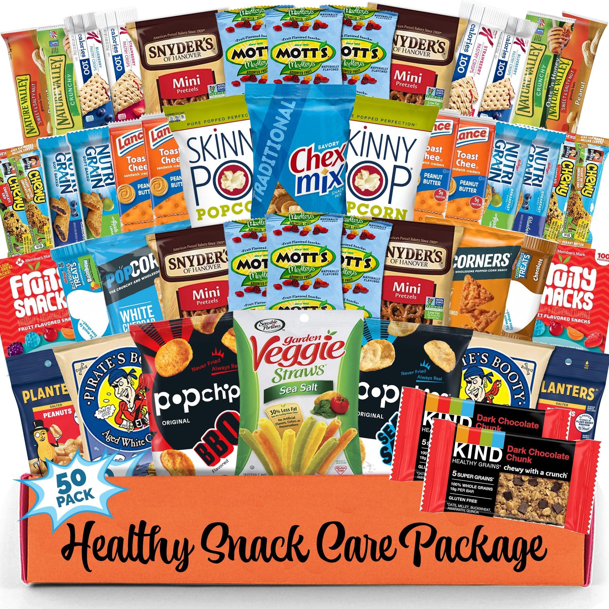 Healthy Snack Box Variety Pack Care Package (50 Count) Easter Candy Gift Basket College Student Crave Food Box, Nutritious Bars Chips, Birthday Sweet Treats for Adults Kids Teens Boys Girls