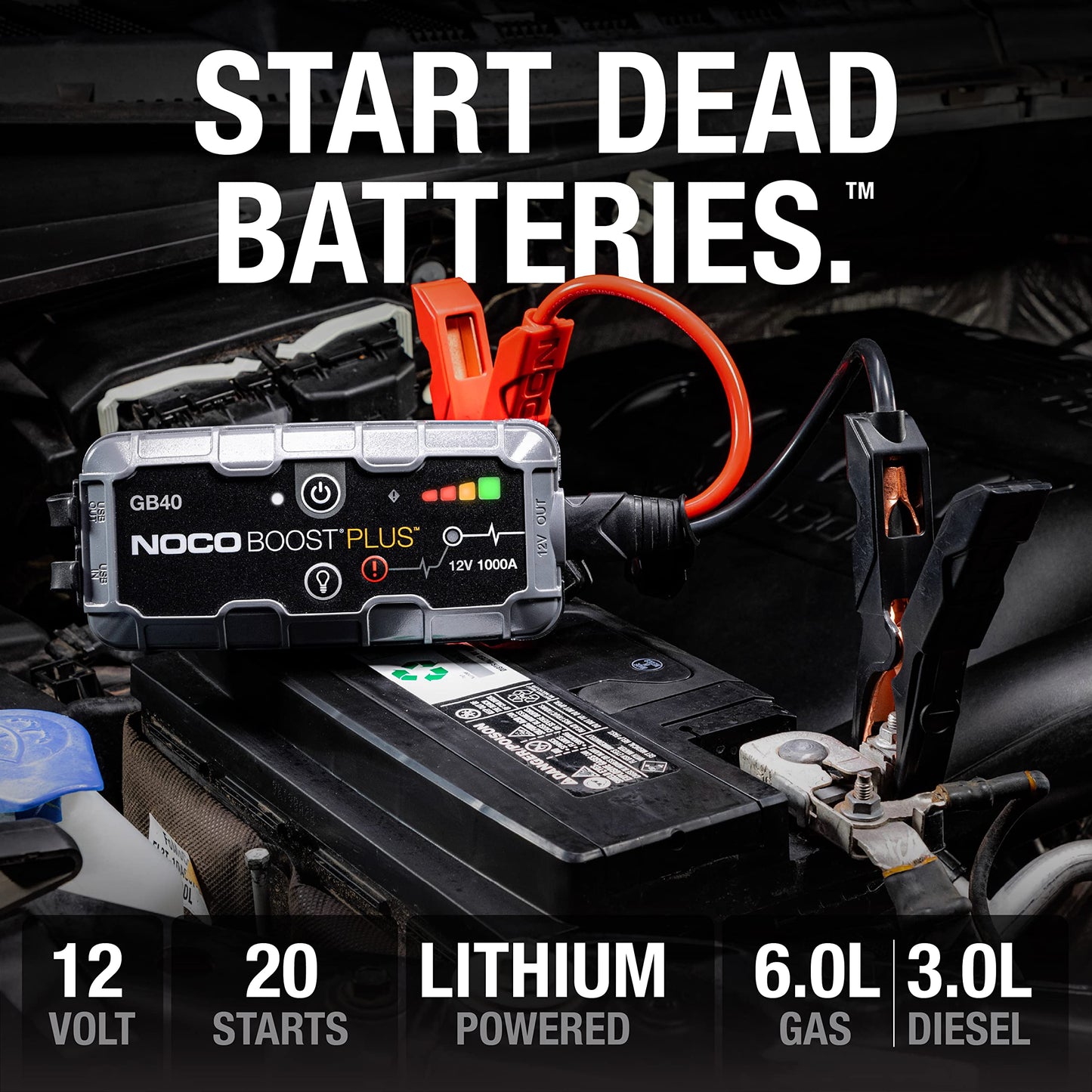 Boost Plus GB40 1000 Amp 12-Volt Lithium Jump Starter Box. Phil and Gazelle.