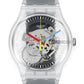 Swatch Clearly Black Striped Quartz Watch Phil and Gazelle