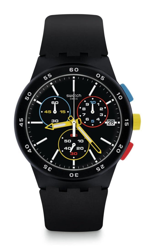 Swatch Black-One Quartz Watch Phil and Gazelle