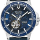 Bulova Men's Marine Star Automatic Watch, Blue  Phil and Gazelle