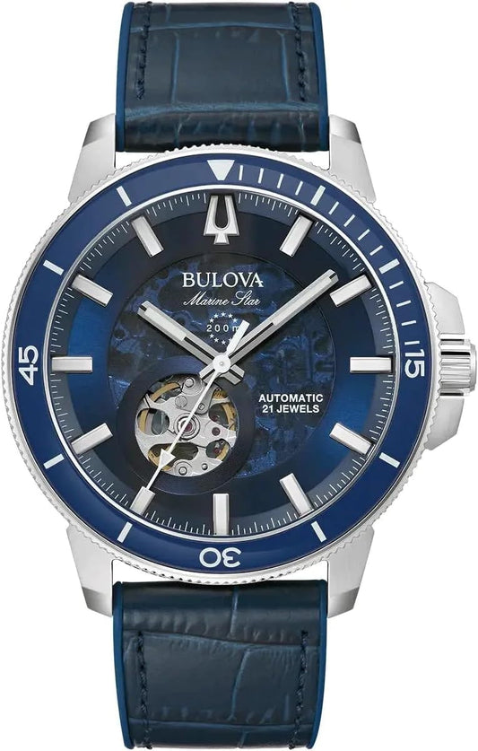 Bulova Men's Marine Star Automatic Watch, Blue  Phil and Gazelle