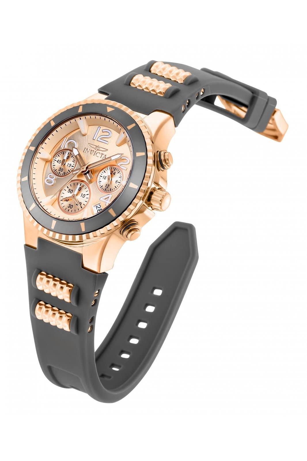 Invicta Women's 24189 BLU Analog Display Quartz Two Tone Watch, Rose Gold, 39 mm, Phil and Gazelle