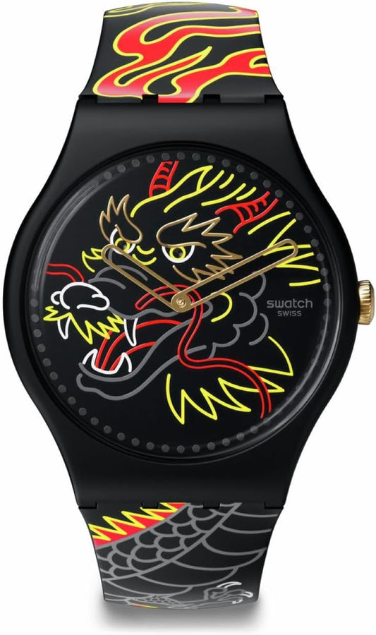 Swatch Dragon in Wind Pay Bio-Sourced Quartz Watch Phil and Gazelle