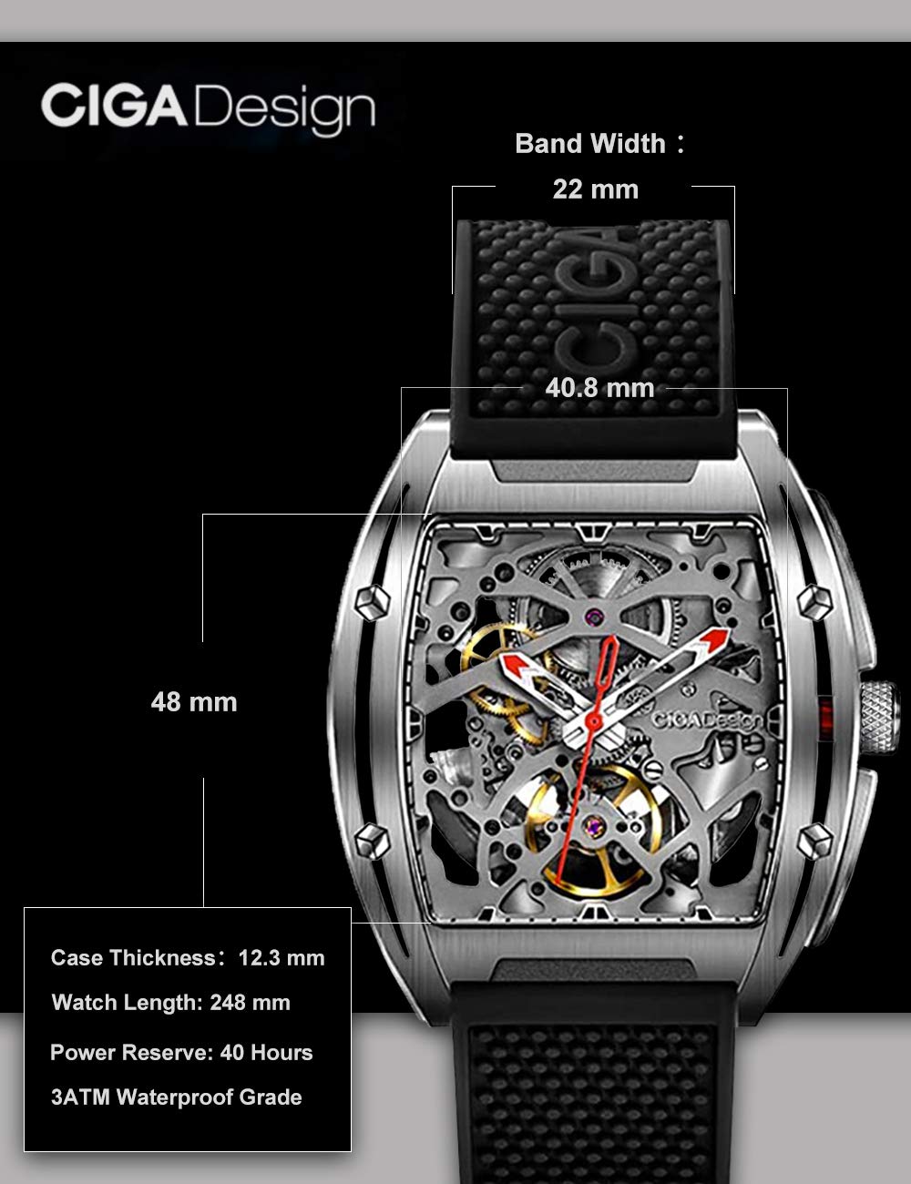 Automatic Mechanical Watches for Men Analog Casual Waterproof Stainless Steel Watch Phil and Gazelle