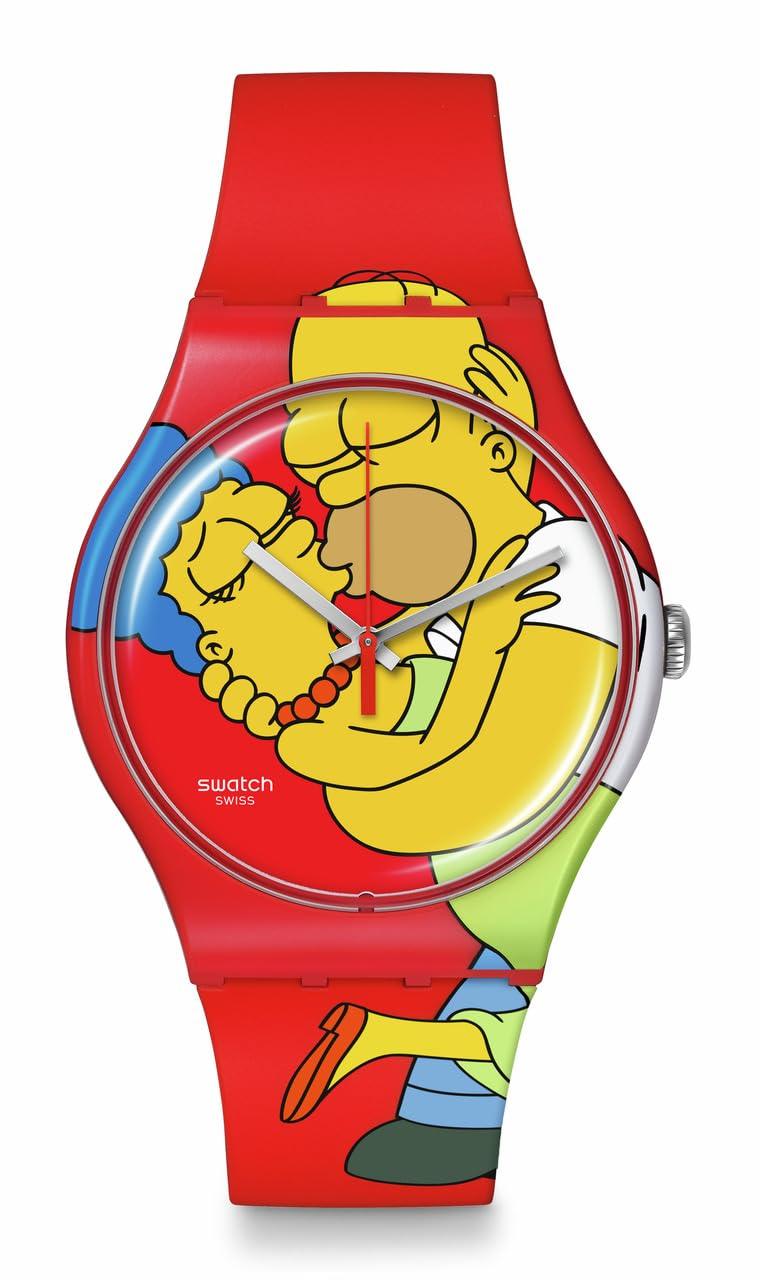 Swatch Simpsons Watch Bio-sourced Quartz Sweet Embrace Phil and Gazelle