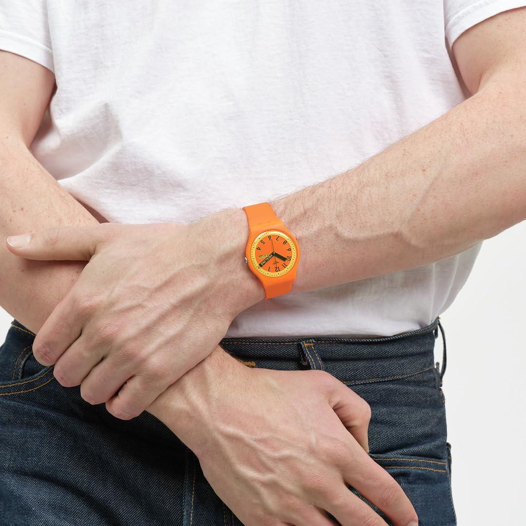 Swatch Proudly Orange Quartz Watch Phil and Gazelle