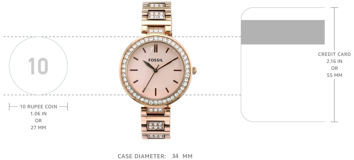 Fossil Karli Three-Hand Rose Gold-Tone Stainless Steel Watch BQ3181 Phil and Gazelle