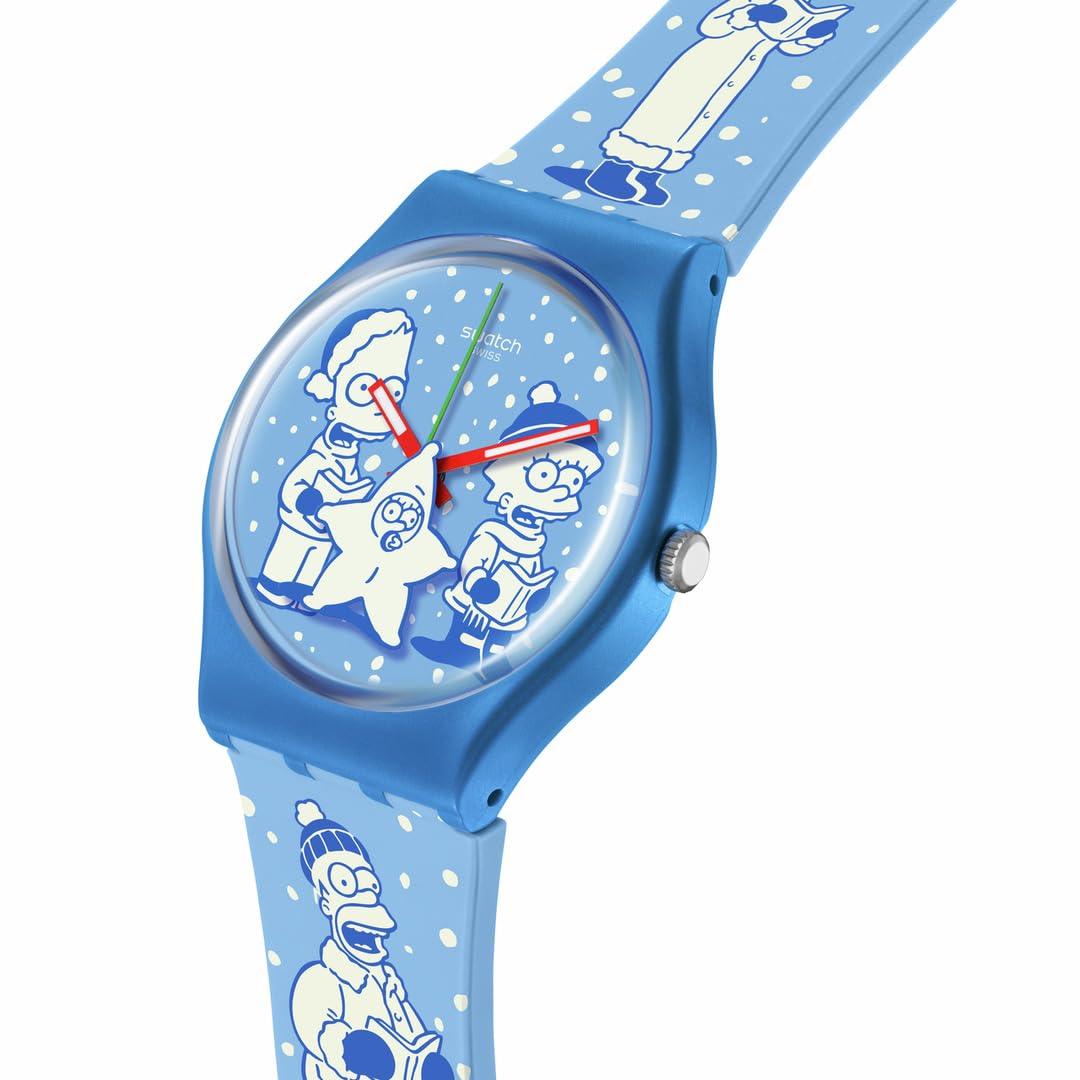 Swatch Tidings of Joy Quartz Casual Blue Watch Phil and Gazelle