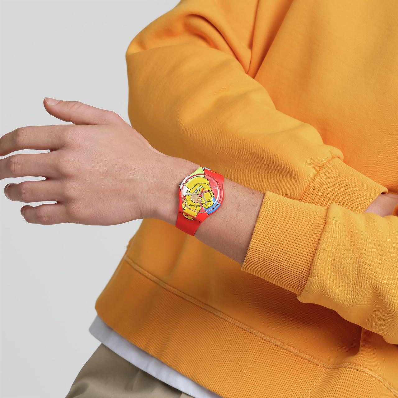 Swatch Simpsons Watch Bio-sourced Quartz Sweet Embrace Phil and Gazelle