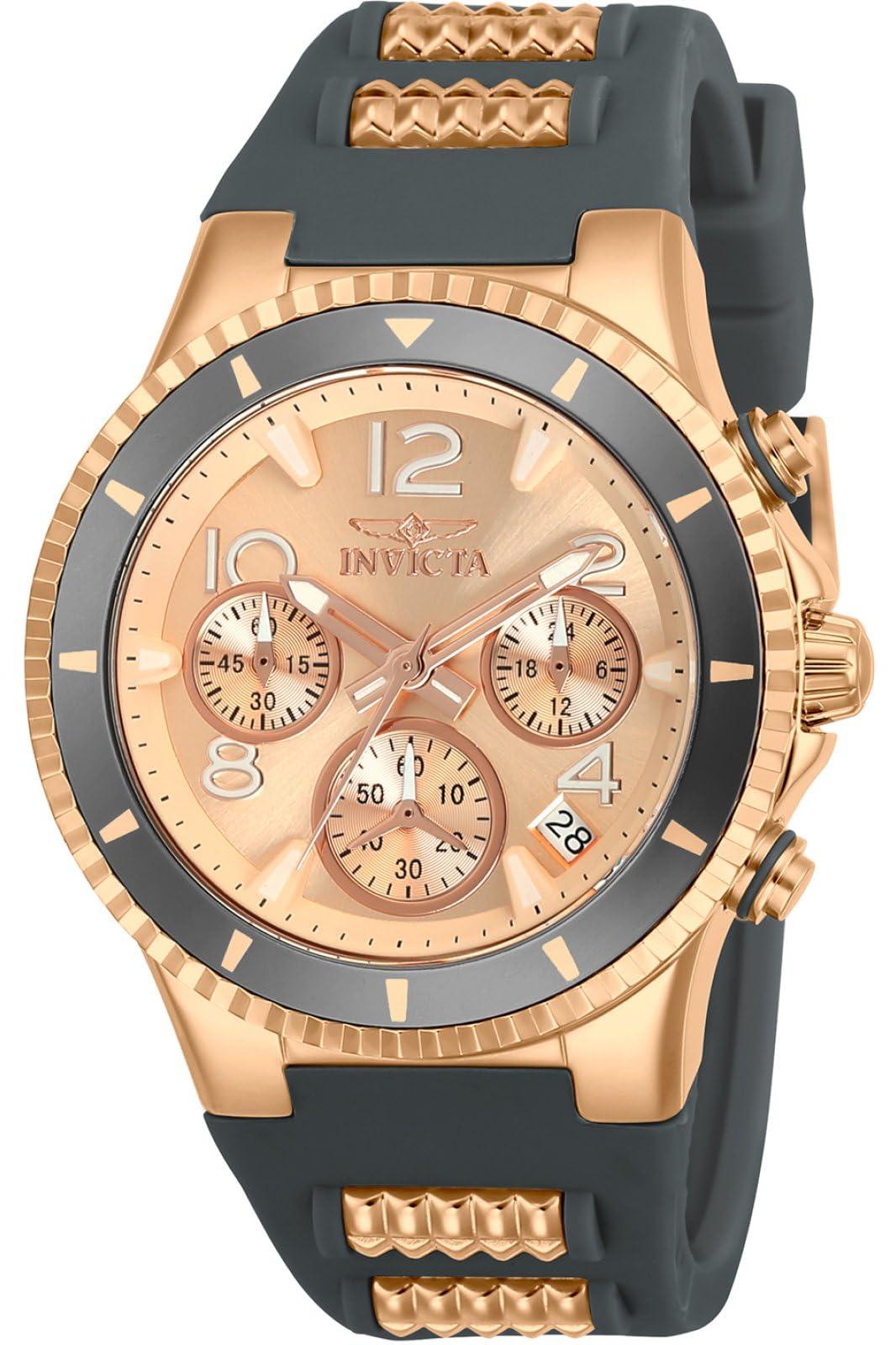 Invicta Women's 24189 BLU Analog Display Quartz Two Tone Watch, Rose Gold, 39 mm, Phil and Gazelle