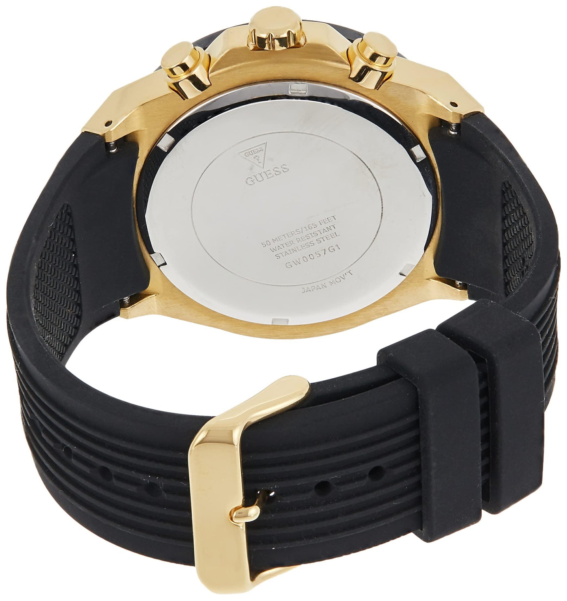 ﻿GUESS Men's Analog Quartz Watch with Black Silicone Strap Phil and Gazelle