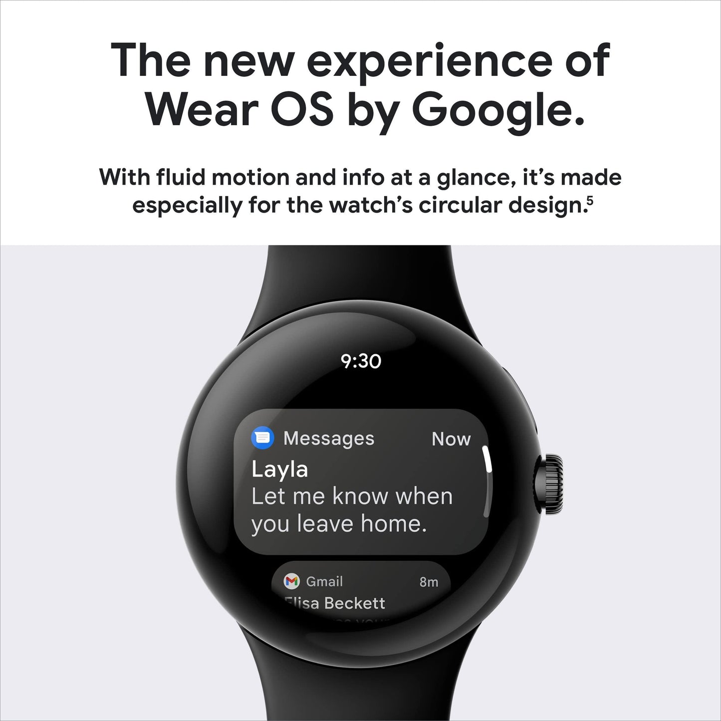 Google Pixel Watch, Polished Silver Stainless Steel Case