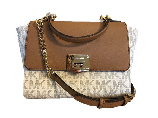 Beige ONE SIZE Michael Kors Womens Handbag TINA 35T7GT4S6B VANILLA ACRN Phil and Gazelle